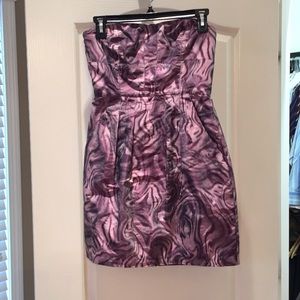 BCBG strapless dress purple iridescent